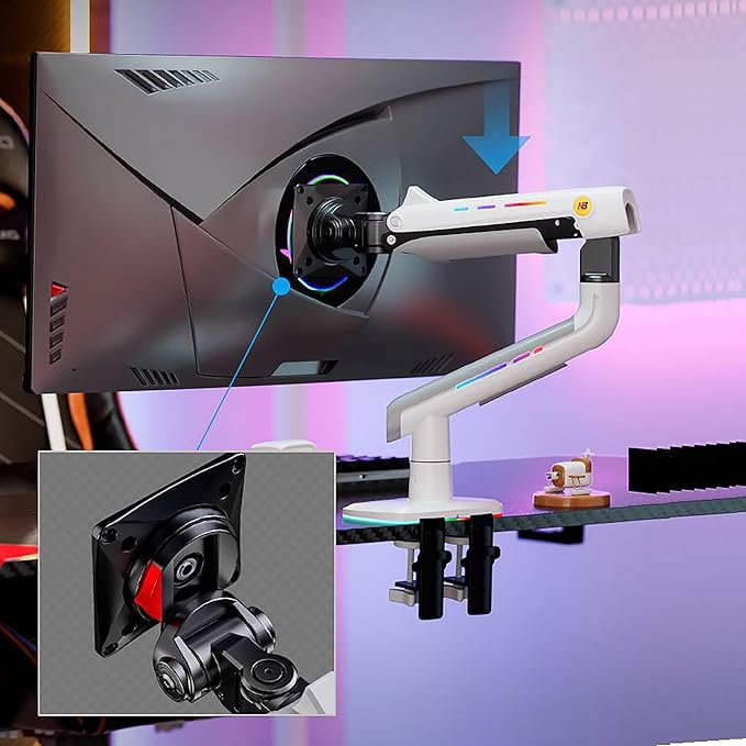 NB Gaming Monitor Arm or for 32 to 60 Inches Screen, Load up to 20 kg, VESA - Image 4