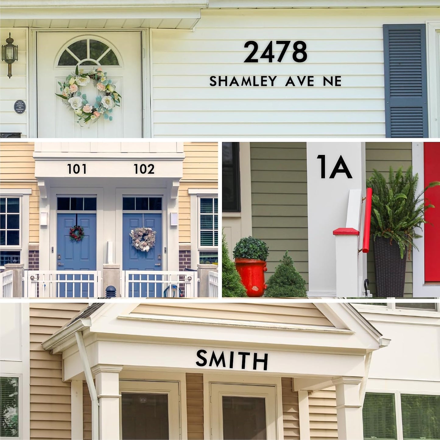 4 Inch 4 PCS Custom Metal House Numbers Letters, Black House Address Numbers for Outside, Modern Metal Address Number Letters for Homes, Apartments, Farms, Office