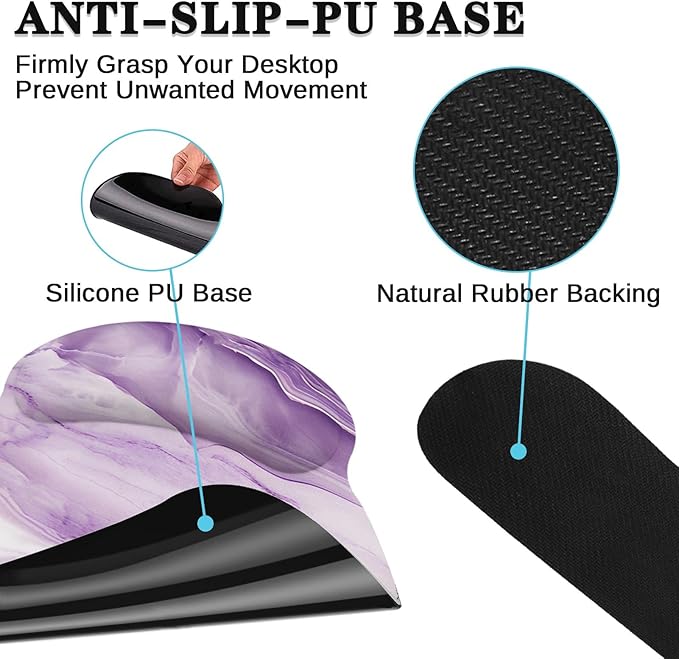 Britimes Purple Pink Marble Gold Keyboard Mouse Pad Set 4in1 Large - Image 8