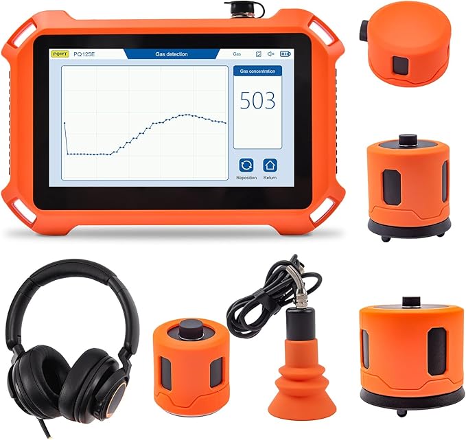 PQWT PQ125E Leak Detector with 5 Sensors, 26.24ft/8M Depth, Pinpoints Leaks to by PQWT