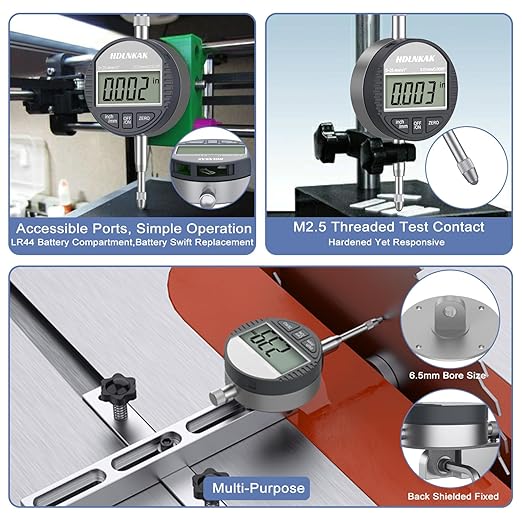 HDLNKAK Electronic Digital Dial Indicator Gauge Inch/Metric Conversion 0-1 - Image 7