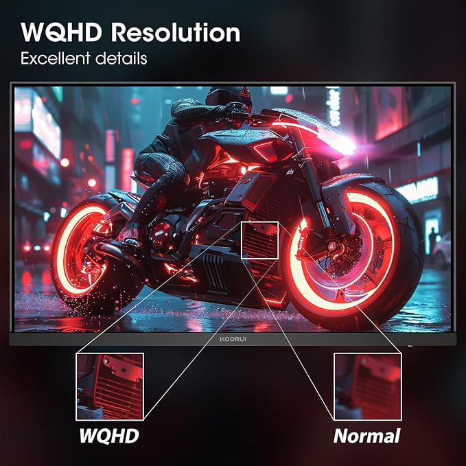 KOORUI 27" Gaming Monitor, 200Hz 1ms Fast IPS, WQHD HDR 400 Display, DCI-P3 95% - Image 2