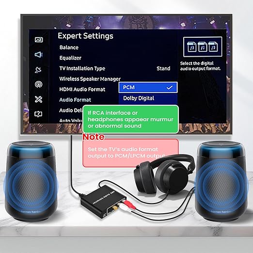 192KHz HDMI ARC to Optical Audio Adapter Analog RCA Audio Converter ARC Input - Image 5
