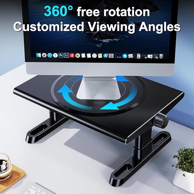 NIFBANG Monitor Stand Riser for Desk, 360°Rotation Freely Height Adjustable by - Image 2
