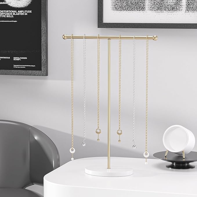 Justsoso Metal T-Bar Necklace Holder Stand, Necklace Hanging Display Stand - Image 4