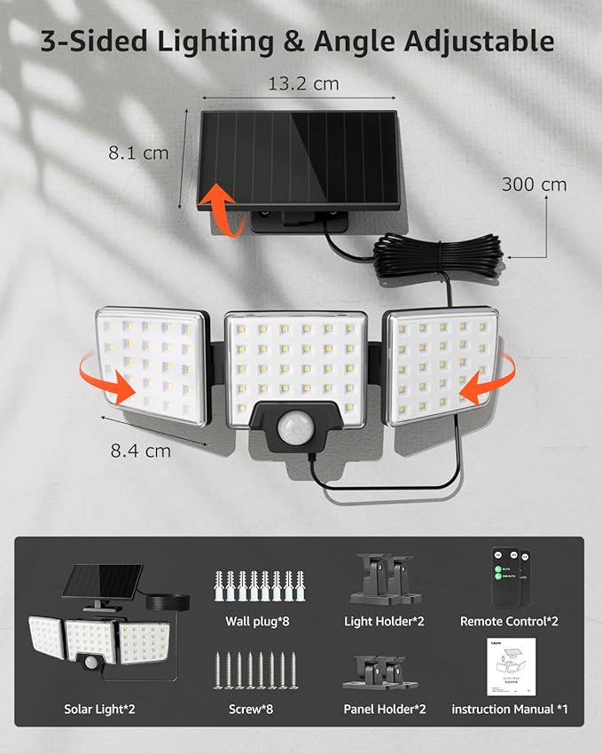 Lepro Solar Security Lights Outdoor Motion Sensor, 2 in 1 Separated and - Image 7
