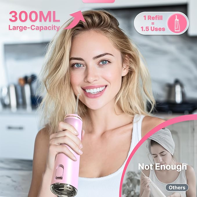 Water Flosser for Teeth, Cordless Oral Irrigator Portable Dental Cleaner Picks - Image 4