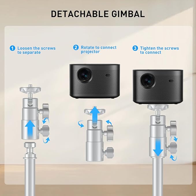 Projector Mount, Height Adjustable 19.5" to 47.5", Space-Saving, Heavy-Duty - Image 5