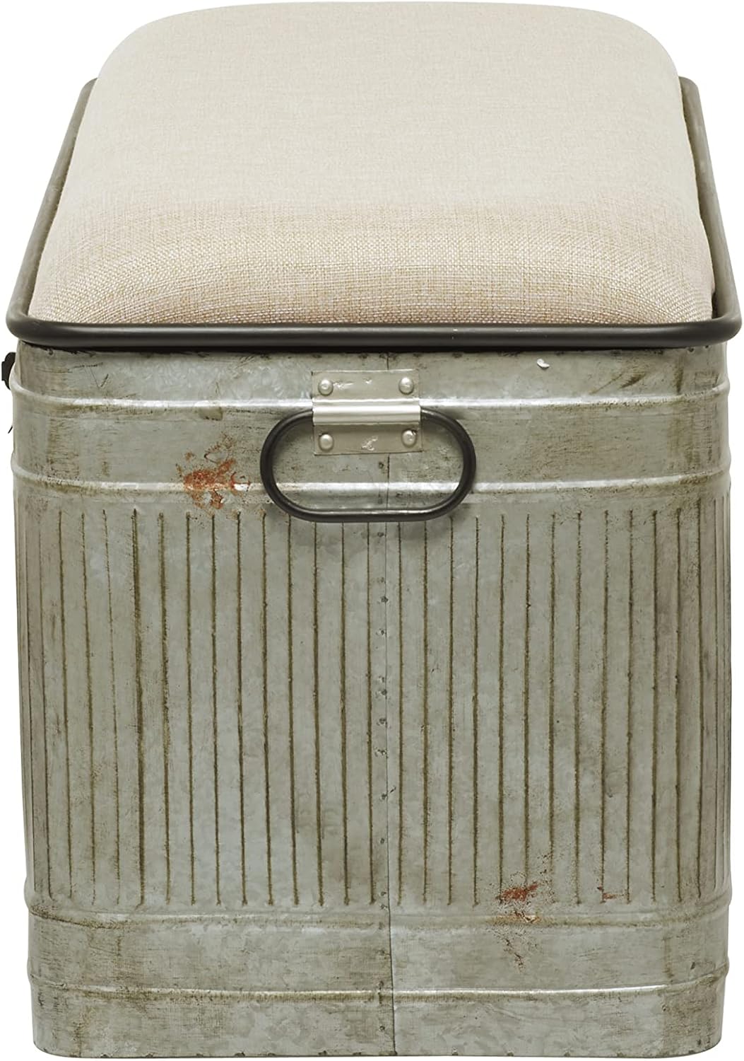 deco 79 metal room storage bench galvanized entryway, view 10