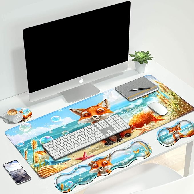 4 in 1 Ergonomic Keyboard Wrist Rest & Mouse Pad Wrist Rest Set, Large XXL - Image 7