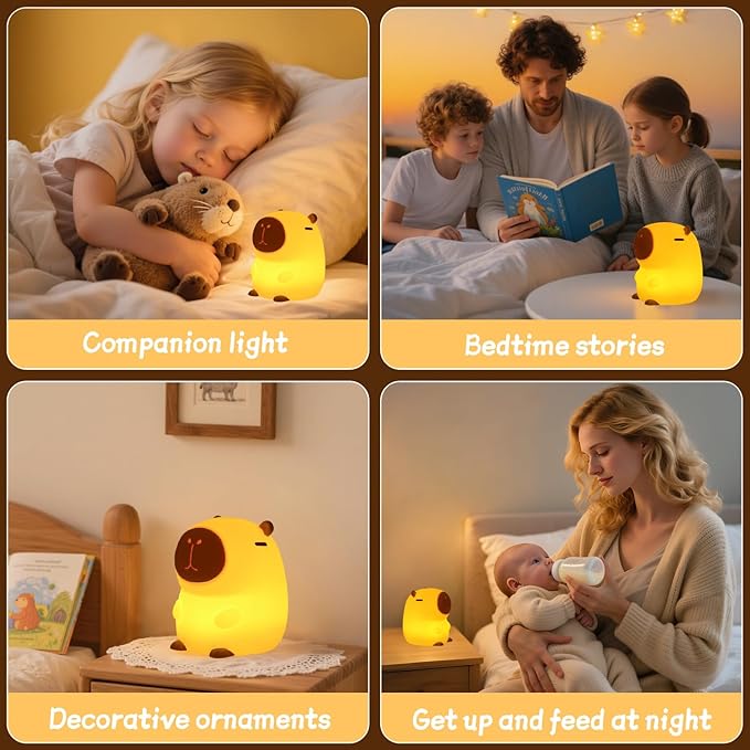 Rytinazzz Capybara Night Light, 50-Hour Battery & Pat Control, Squishy Animal - Image 7