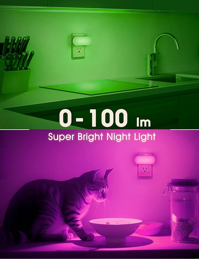 DORESshop RGB Night Lights Plug into Wall, 4 Pack Dusk to Dawn Color Changing - Image 5