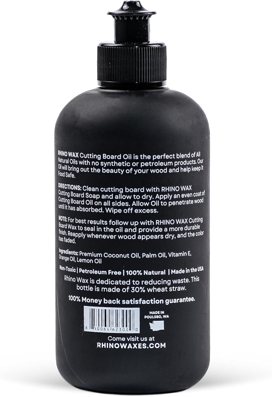 Cutting Board Oil 8 oz - Food-Safe Coconut Blend (NO Mineral Oil) | Protect cutting boards with food-safe coconut oil that helps prevent drying, cracking and warping with a fresh citrus scent.