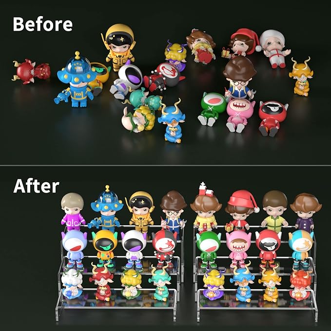 HIIMIEI Acrylic Display Riser, Thickened to 5mm Clear Rectangular Display Shelf - Image 7