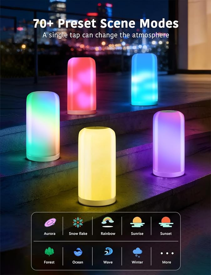 DAYBETTER BGRIC Smart Bedside Lamps, Touch Lamps - Image 5