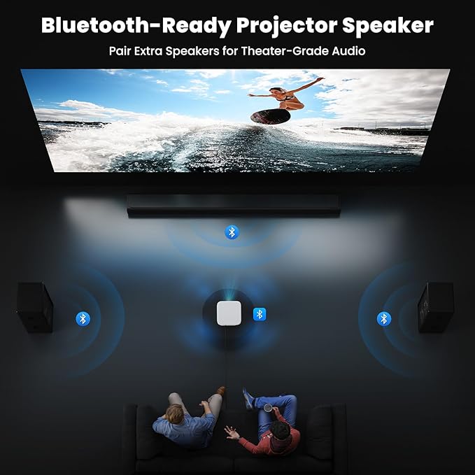Smart Projector with Wifi and Bluetooth: NICPOW 4K Outdoor Projector, - Image 4