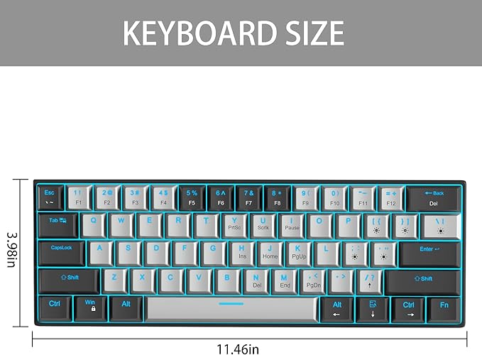 Camiysn 60% Mechanical Gaming Keyboard, Mixed Color Keycaps Gaming Keyboard - Image 8