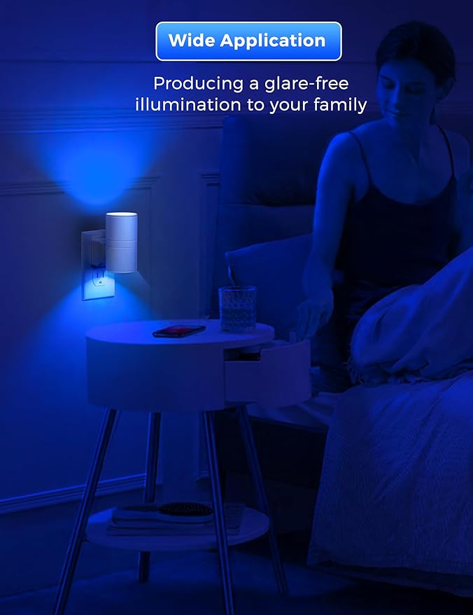 L LOHAS LED Night Light, 2 Pack Bluey Night Light, Plug into Wall, Calm Blue - Image 5
