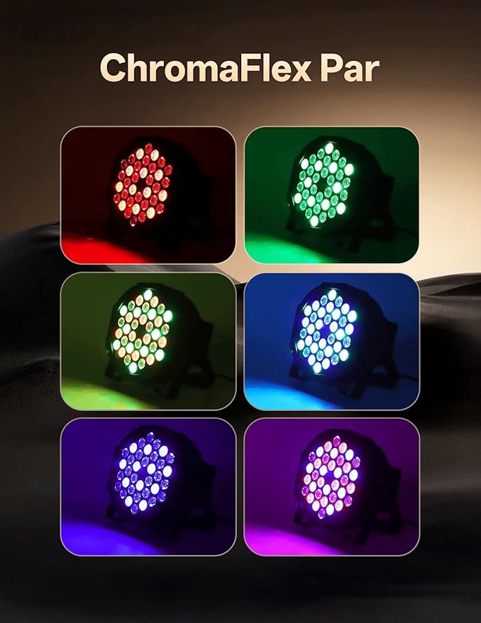 JAJALUYA LED Par Lights 36 LED Stage Lights 7 Modes RGB DJ Lights - Image 9