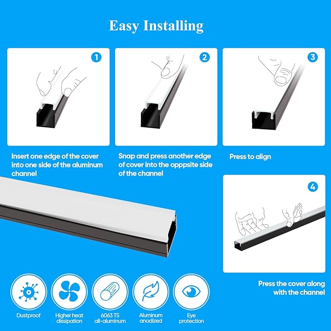 Besseto 10 Pack LED Aluminum Channel - Image 4