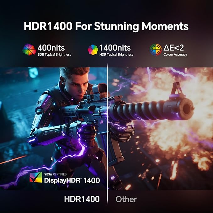 KTC QHD Mini LED Monitor 27 Inch, 1440P 180Hz Gaming PC Monitor, HDR 1400 - Image 4