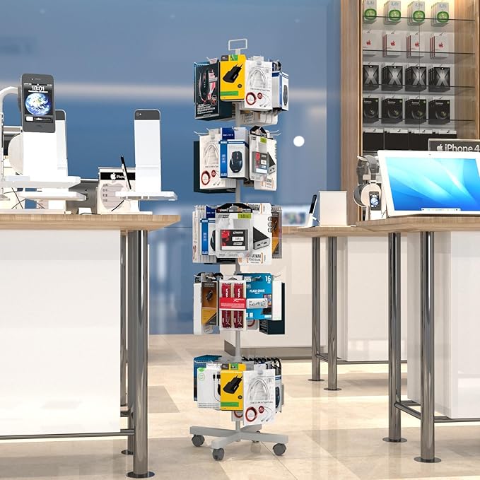YEOOE Retail Display Racks 5 Tier Spinning Display Stand, Movable Shop Spinner - Image 6