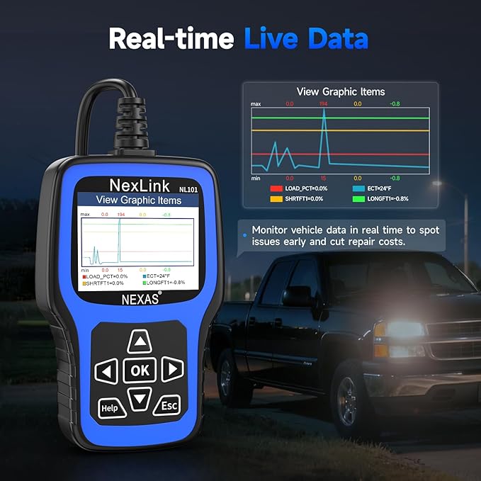 NEXAS NL101 OBD2 Scanner with Battery Tester - Image 5