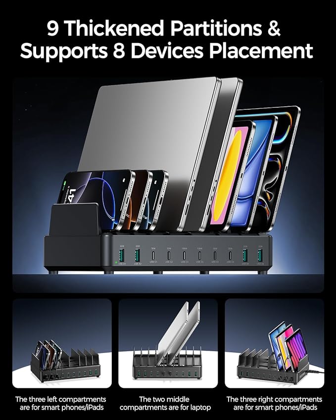 400W Charging Station for Multiple Devices, 10 Port Double PD 100W USB C - Image 7