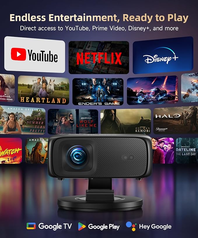 Smart Projector with WiFi and Bluetooth, SOPYOU Portable Outdoor Projector 4K - Image 2