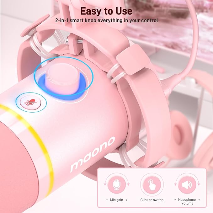 MAONO XLR/USB Dynamic Microphone Kit, RGB Gaming Mic - Image 5