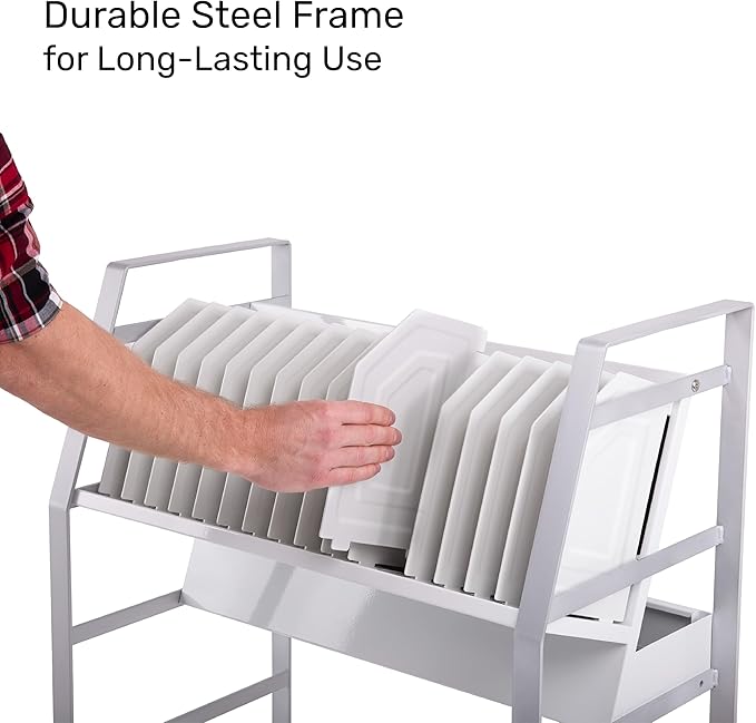 Line Leader 16-Device Mobile Charging Station | Steel Rolling Cart - Image 4