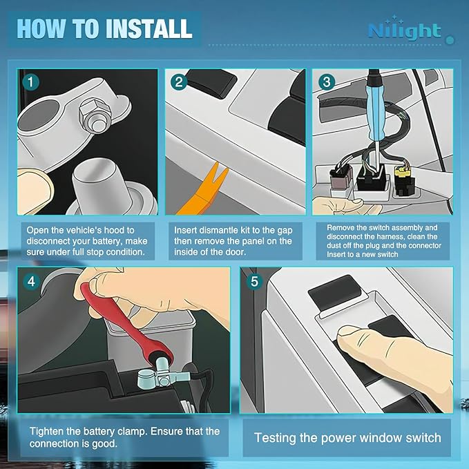 Nilight Power Master Window Switch Compatible - Image 4
