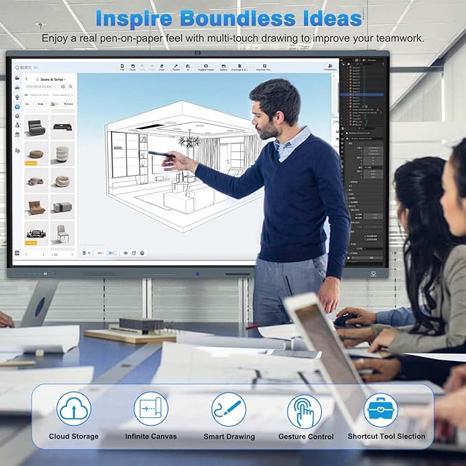 LINGHUFOX Smart Board, 86” Digital whiteboard - Image 4