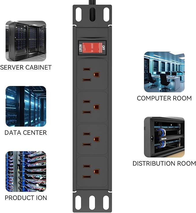 10" Rack PDU- 1U 10-inch Mini Rack Power Distribution Unit - Image 7