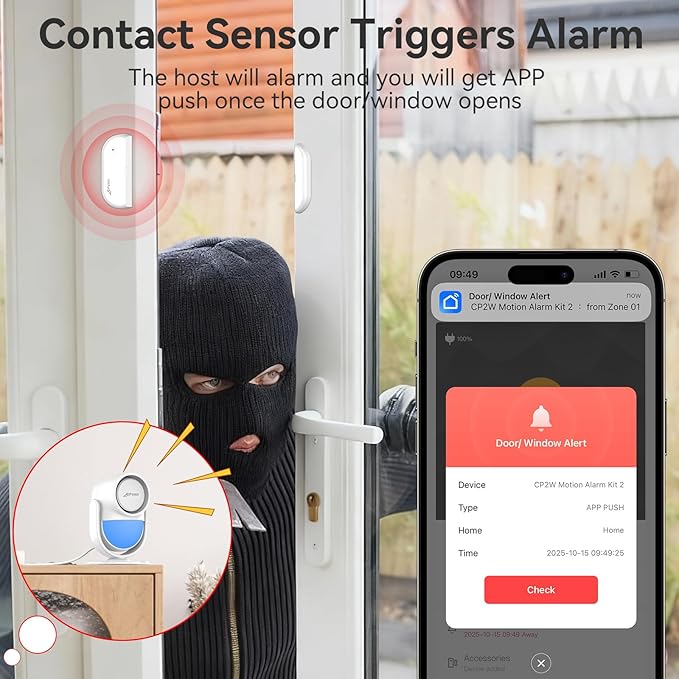 CPVAN WiFi Motion Sensor Alarm, 125dB Wireless DIY Smart PIR Motion Detector - Image 3