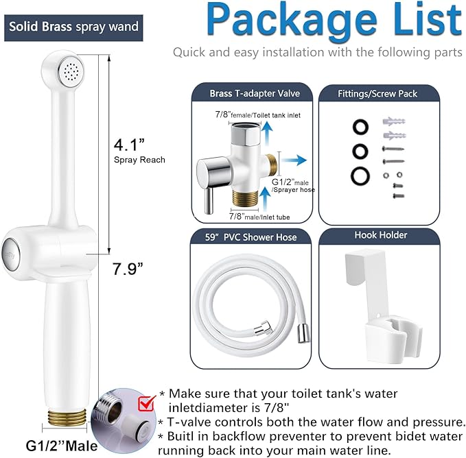 SonTiy Handheld Bidet Sprayer for Toilet, Adjustable Water Pressure Toilet Jet - Image 5