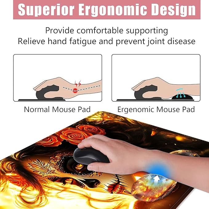 BFUKVOU Large Keyboard Mouse Pad Set, Extended Mouse Pad+Keyboard Wrist Rest - Image 5
