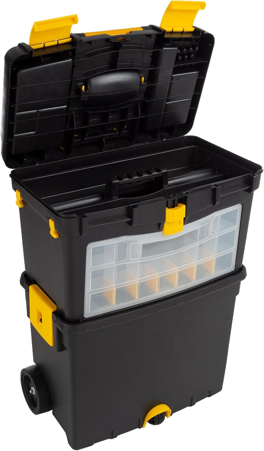 portable toolbox with wheels - stackable tool chest, main product view
