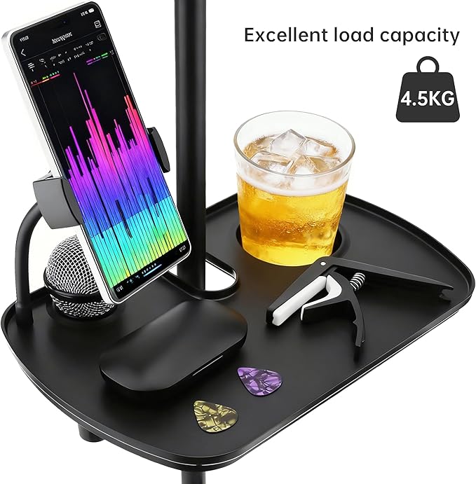 Microphone Stand Tray with Mic Phone Holder, 12.2" x 7.91" Large Shelf - Image 4
