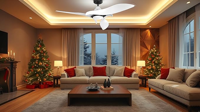 AEROFANTURE 54 Inch White Ceiling Fan, Quiet DC Motor - Image 2