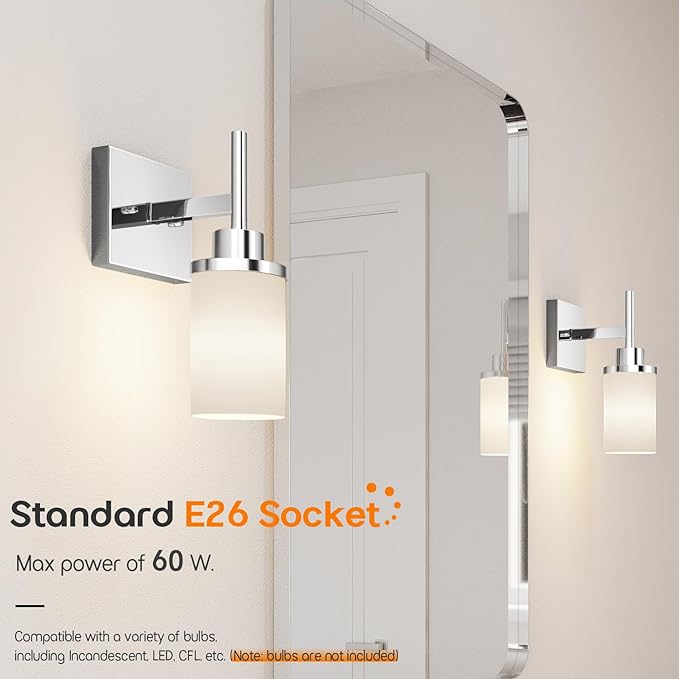 AONEON Vanity Lights Polished Chrome Bathroom Light Fixtures - Image 6