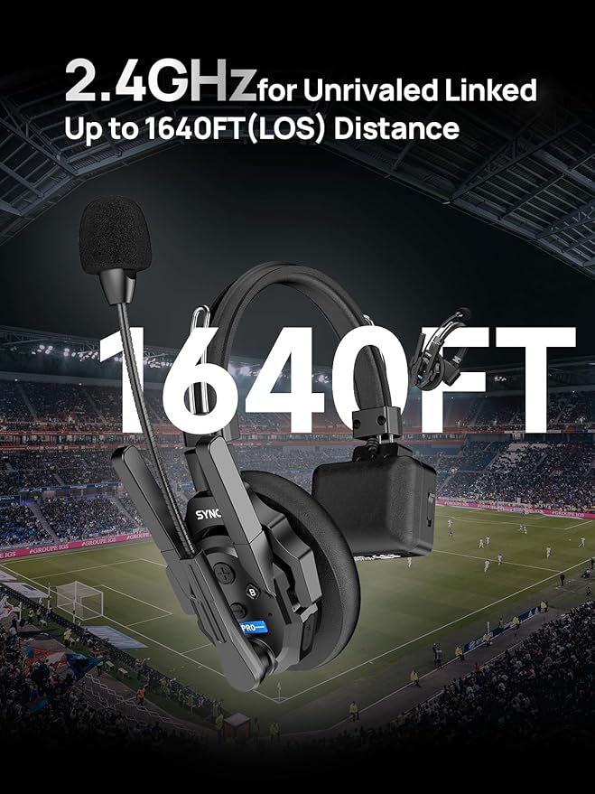 SYNCO XTALK XPRO13 Wireless Communication Headset System, Full Duplex 2.4GHz - Image 6