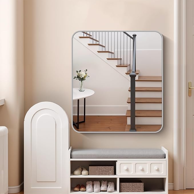 FORBATH 40x36 Inch Silver Bathroom Mirror - Image 2