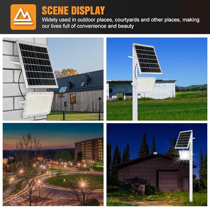 300W LED Solar Flood Lights, 24000Lumens Street Flood Light Outdoor IP67 - Image 4