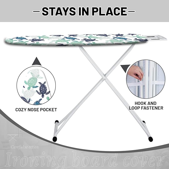 Extra Thick Ironing Board Cover and Pad, Sea Turtle 15x54 Ironing Board Cover - Image 3