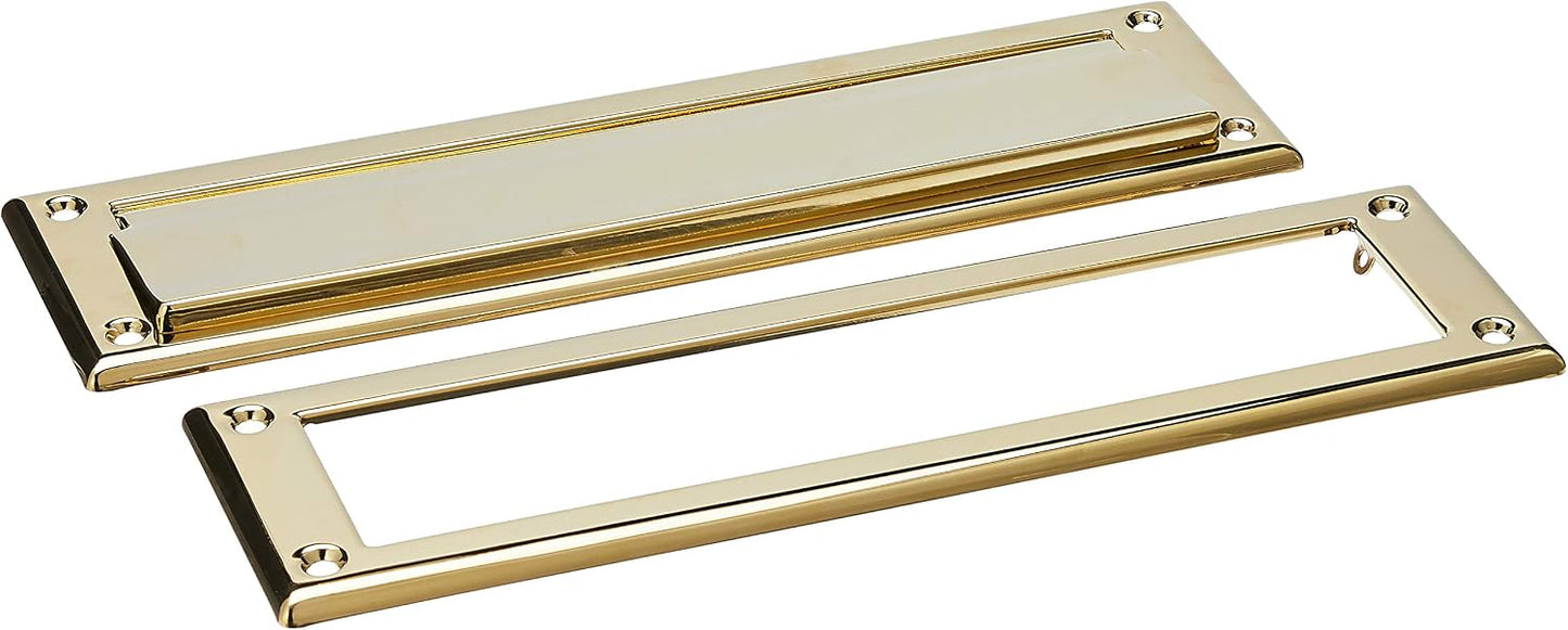 Baldwin Estate 0012.003 Letter Box Plate in Polished Brass, 13" x 3.625"
