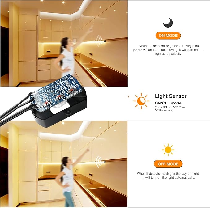 Sensky 19.7ft/6m Motion Activated LED Strip Light Kit Flexible LED Strip Motion - Image 5