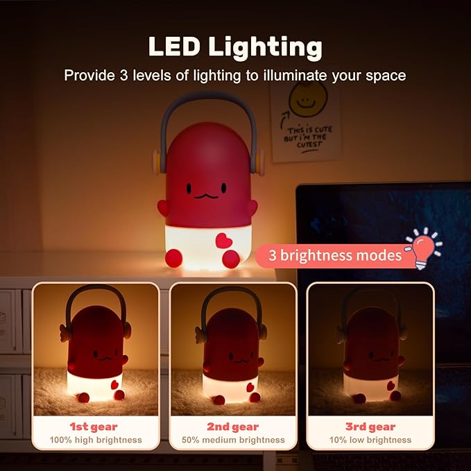 ICARER FAMILY Night Light for Kids, Rechargeable LED Night Lamp for Children‘s - Image 2