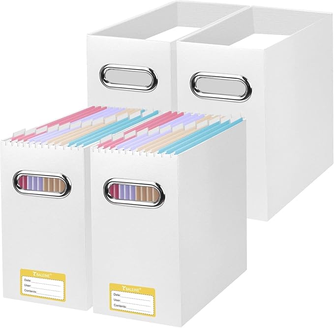 BALEINE File Organizer Box, Cardboard File Folder Organizer by BALEINE
