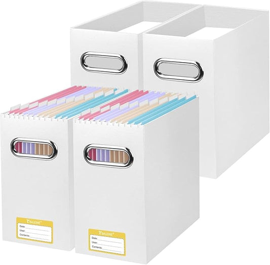 BALEINE File Organizer Box, Cardboard File Folder Organizer by BALEINE